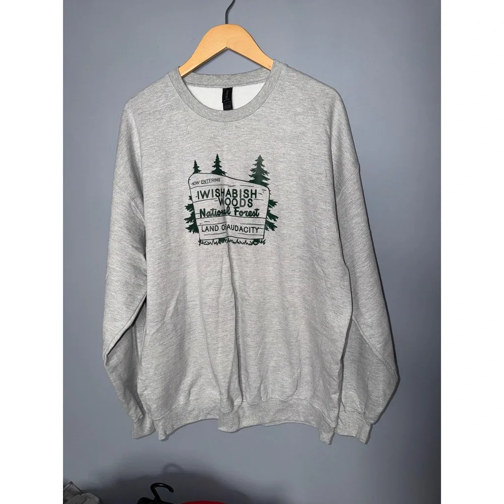 Gildan I Wishish Woods National Forest Land of Audacity Sweatshirt XL - Picture 1 of 4